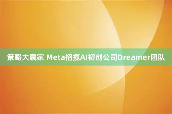 策略大赢家 Meta招揽AI初创公司Dreamer团队