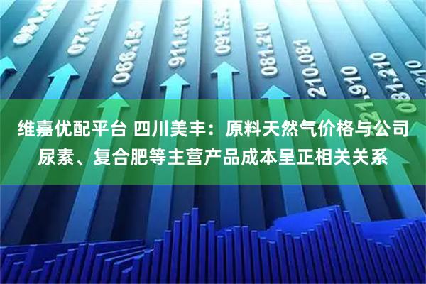 维嘉优配平台 四川美丰：原料天然气价格与公司尿素、复合肥等主营产品成本呈正相关关系