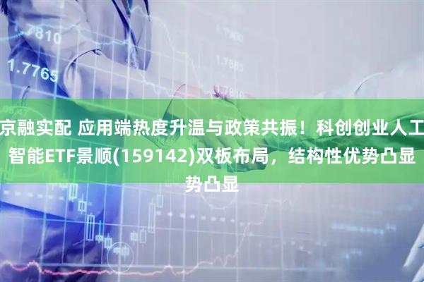 京融实配 应用端热度升温与政策共振！科创创业人工智能ETF景顺(159142)双板布局，结构性优势凸显